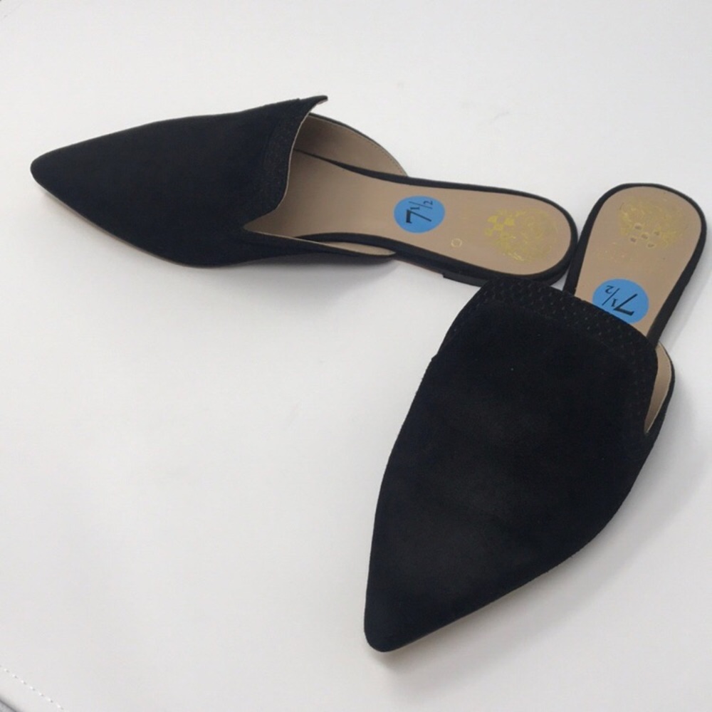 Vince Camuto Black Suede Mules 7.5